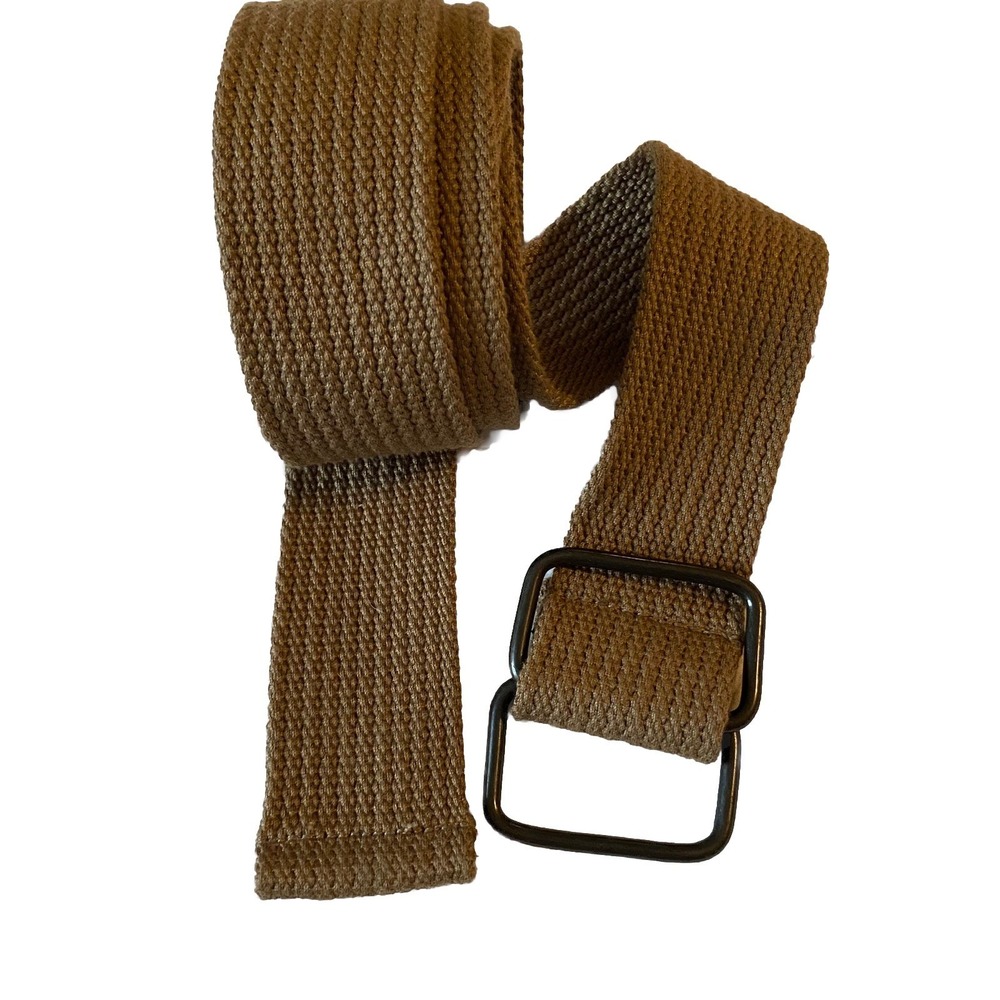 Big & Tall Tan Khaki D-Ring Belt Men's Size XXL End to End 56" Adjustable Grunge